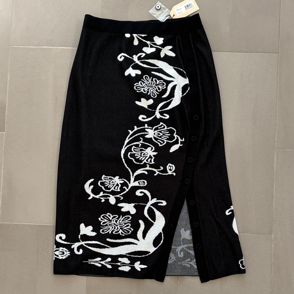FIGUE Dakota sweater midi skirt in Onyx Black  NWT